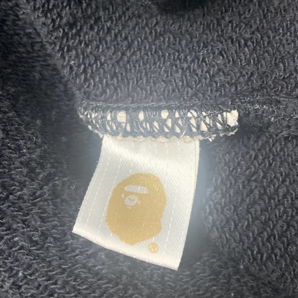 A Bathing Ape Mens Hoodie Sweatshirt Size Small Black Baby Milo Full Zip Pocket - Picture 10 of 12